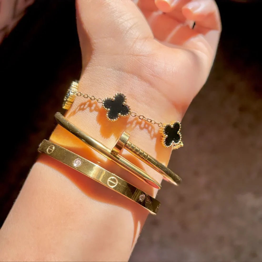 Stainless Steel 3 Piece Bracelet And Bangle Combo - Durable Elegant Accessory Set For Stylish Layering And Daily Wear
