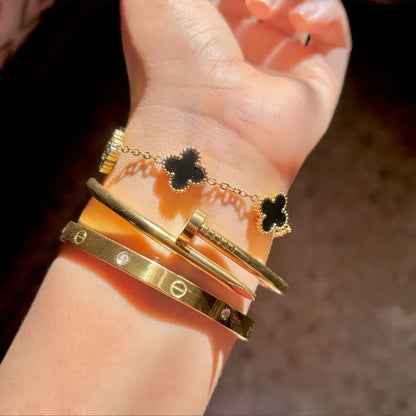 Stainless Steel 3 Piece Bracelet And Bangle Combo - Durable Elegant Accessory Set For Stylish Layering And Daily Wear