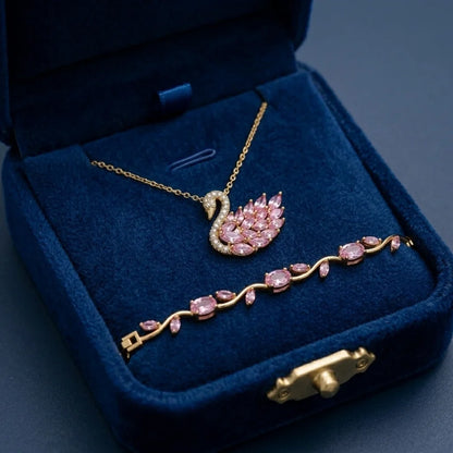 Tulip Bracelet With Swan Necklace Stainless Steel Durable Comfortable Stylish Affordable Practical Choice Reliable Performance