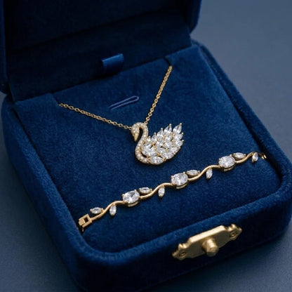 Tulip Bracelet With Swan Necklace Stainless Steel Durable Comfortable Stylish Affordable Practical Choice Reliable Performance