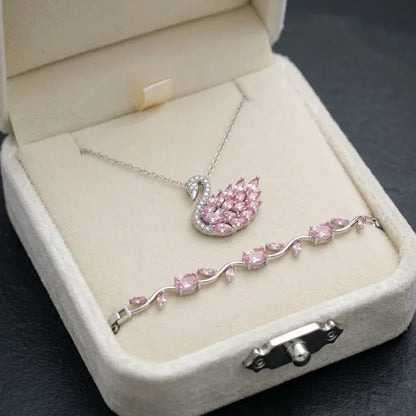 Tulip Bracelet With Swan Necklace Stainless Steel Durable Comfortable Stylish Affordable Practical Choice Reliable Performance